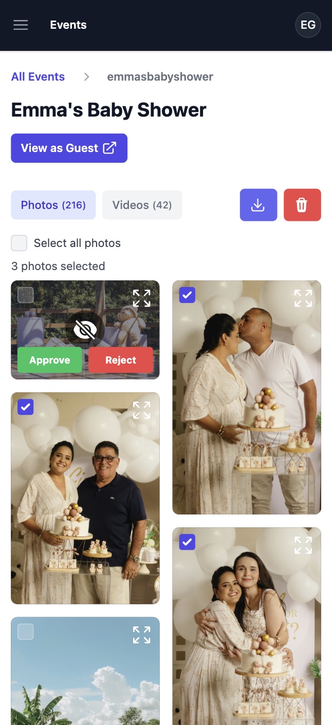 Qrowd Pics event creation interface