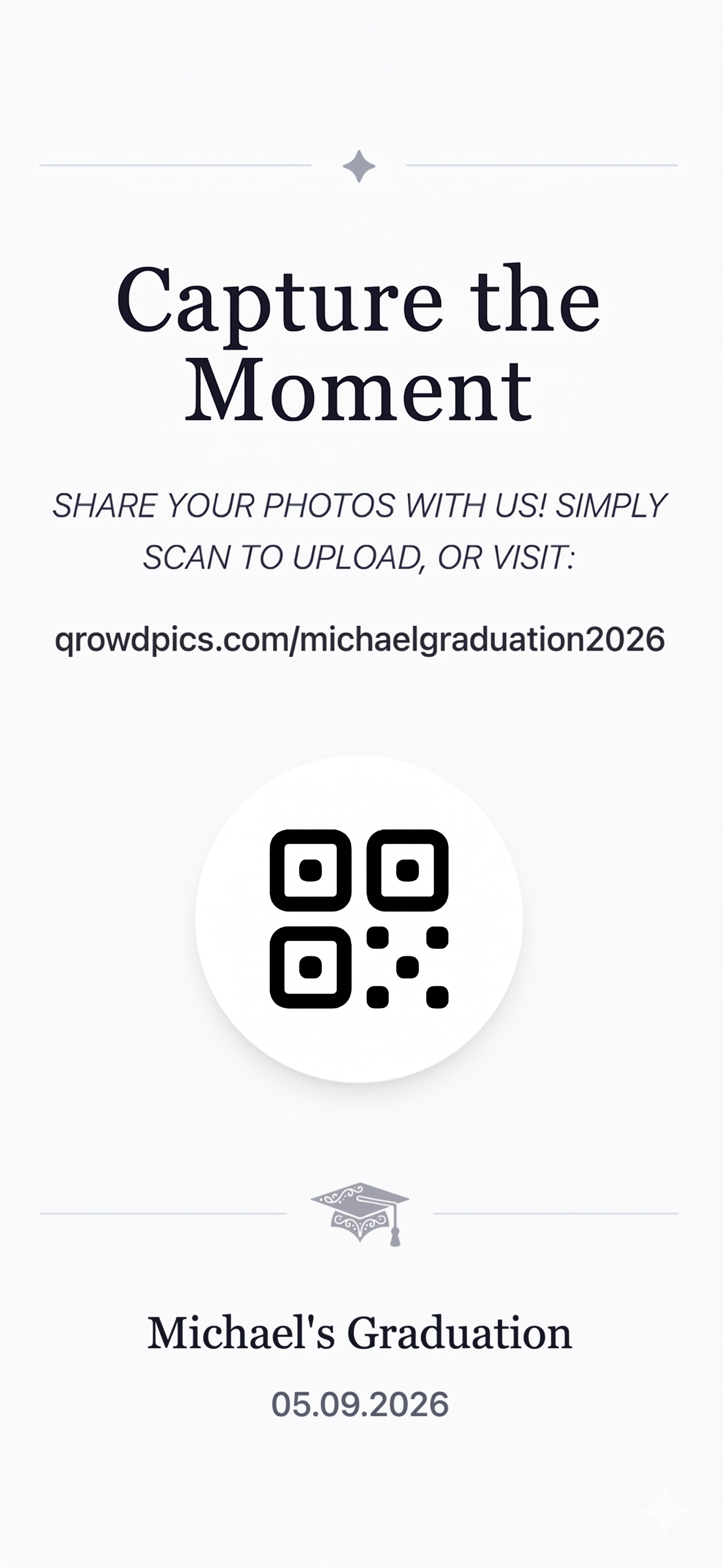 Qrowd Pics event creation interface