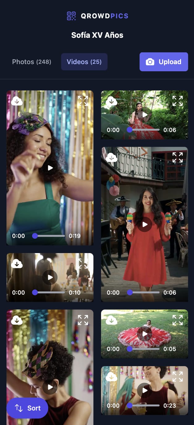 Qrowd Pics event creation interface