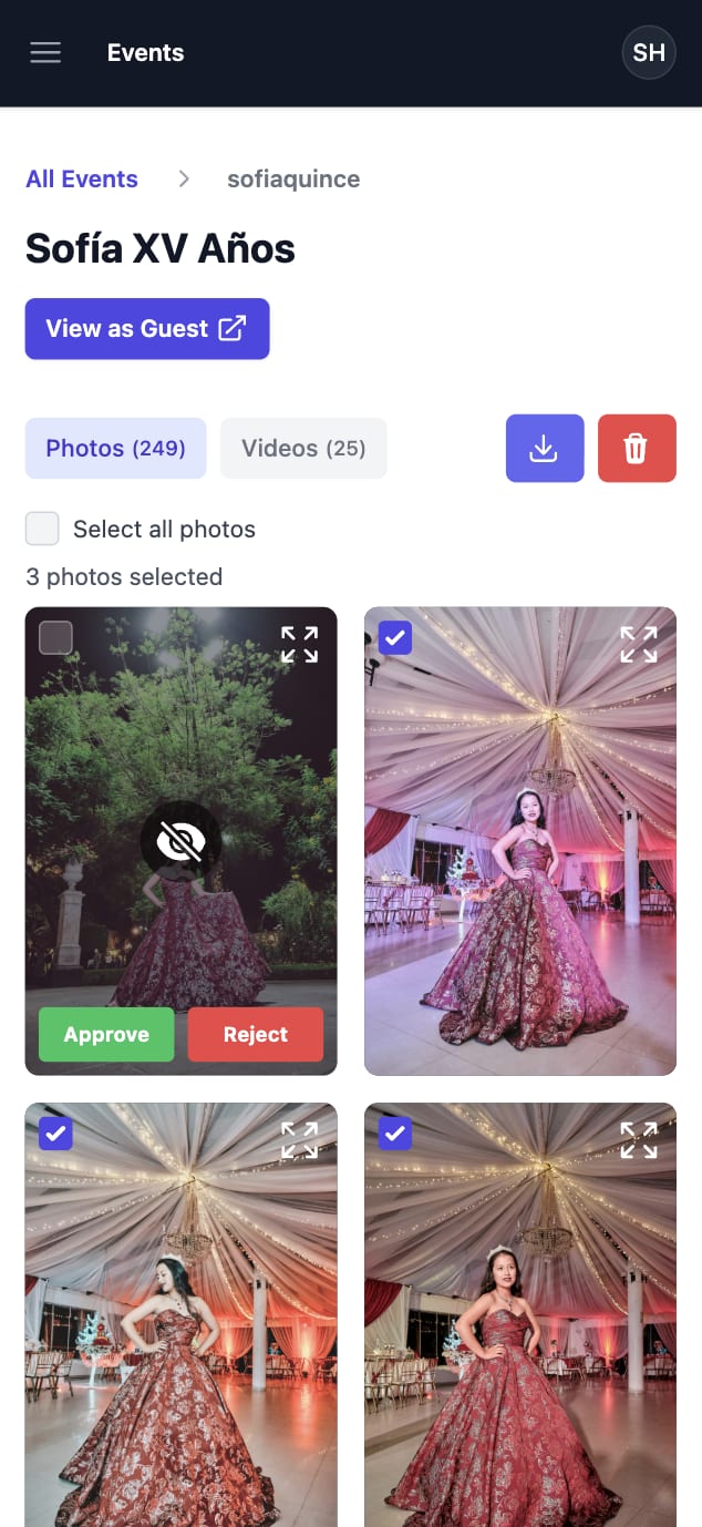 Qrowd Pics event creation interface