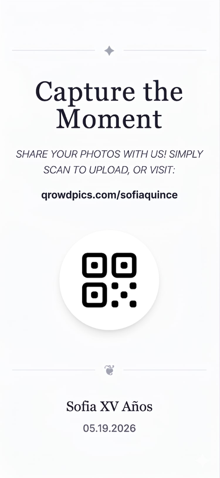 Qrowd Pics event creation interface