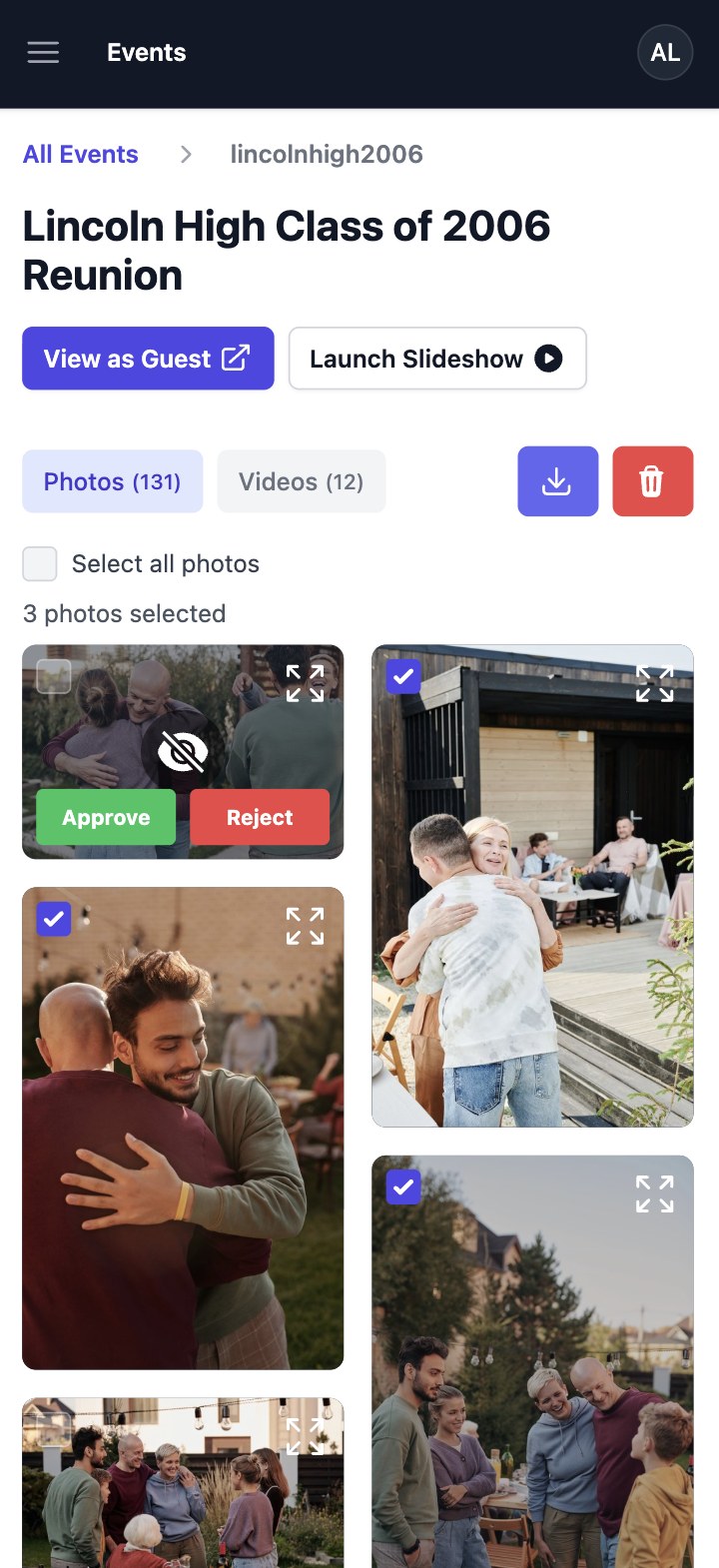 Qrowd Pics event creation interface
