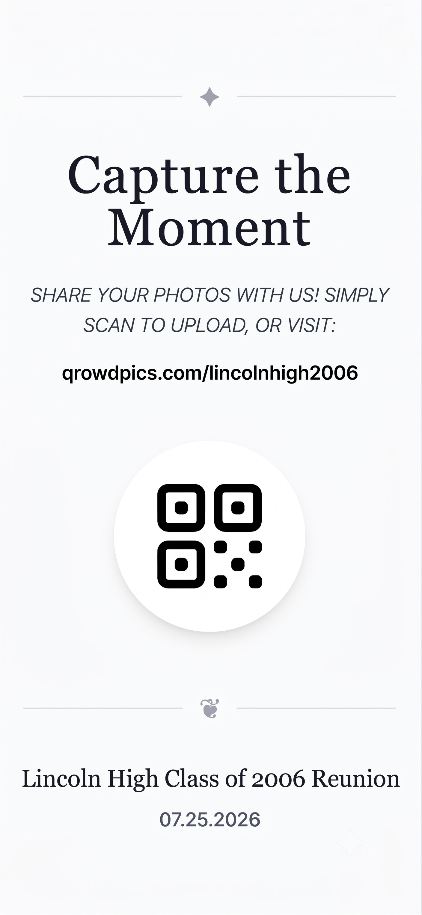 Qrowd Pics event creation interface