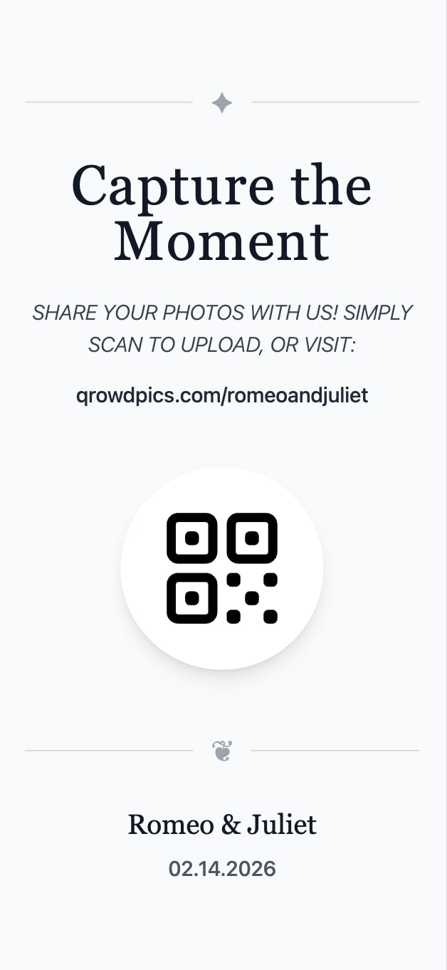 Qrowd Pics event creation interface